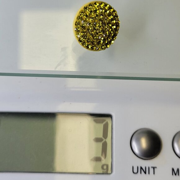 Yellow Rhinestones Small Earrings - Picture 10 of 10